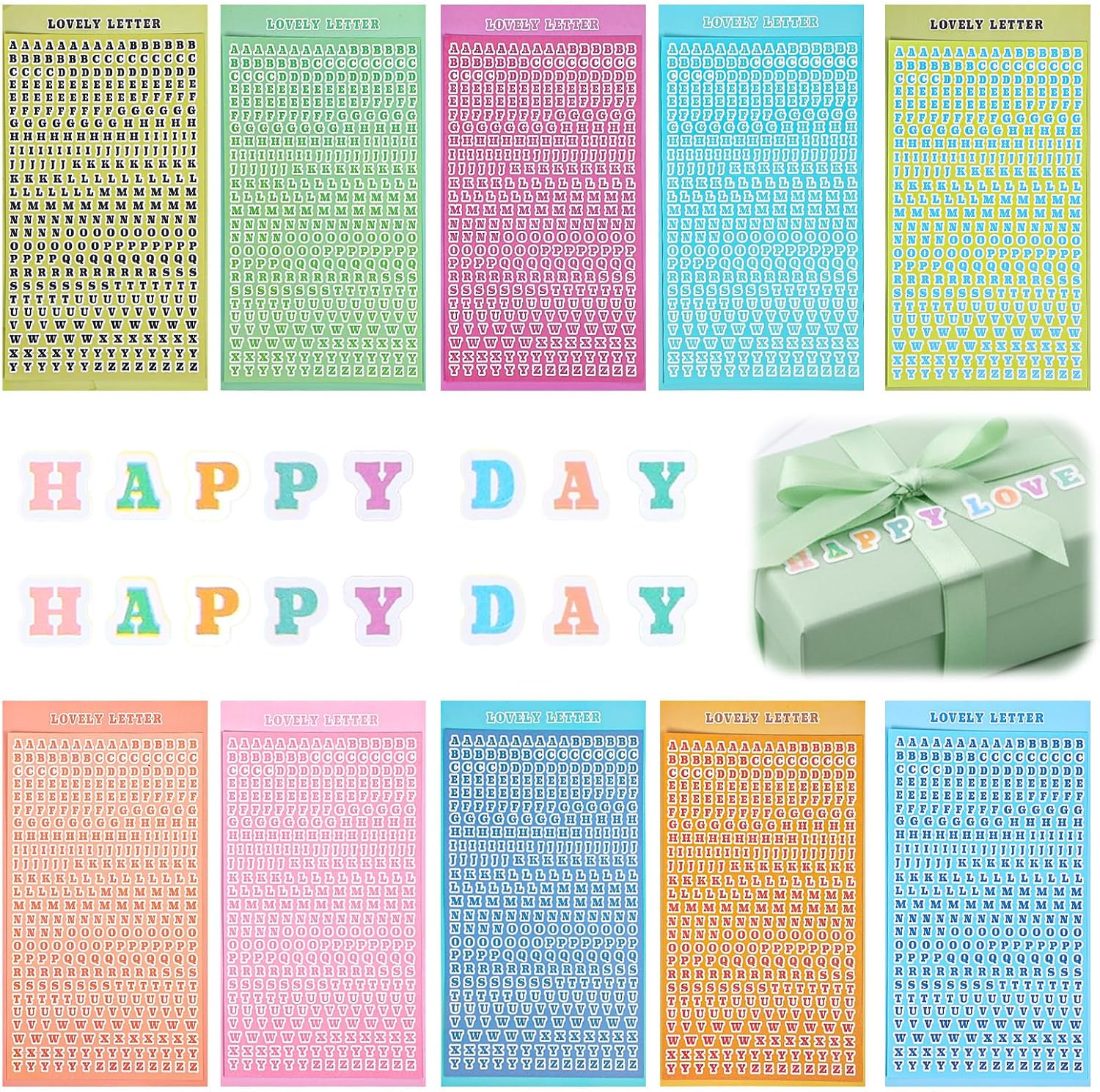 4120 Pcs Small Letter Stickers, 10 Colors 0.24inch Adhesive Mini Letter Stickers Vinyl Waterproof Tiny Alphabet Decals for Art DIY Crafts Scrapbooking Planner Keyboard Card Gift Wrapping Decor