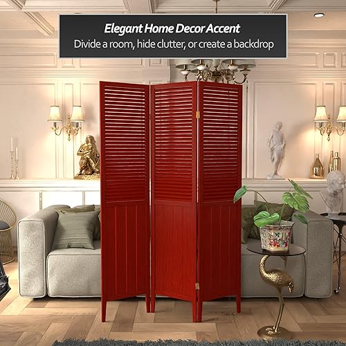 Miniatura 6 de Red Lantern SS-BEAD-Rosewood-3P - Divisor de habitación, 3 paneles, palisandro