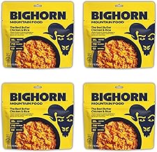BIGHORN Mountain Food The Best Butter Chicken and Rice - contains 4 packs | 8 servings | 140g Protein | 2,840 Calories - premium freeze dried meals for backpacking food - dehydrated camping food for backpacking meals - ideal camping meals just add water - great taste