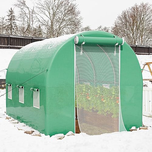 Miniatura 8 de YITAHOME Invernaderos grandes de 10 x 7 x 7 pies, túnel de alta resistencia, invernadero, para exteriores, portátil, para jardinería, con marco de