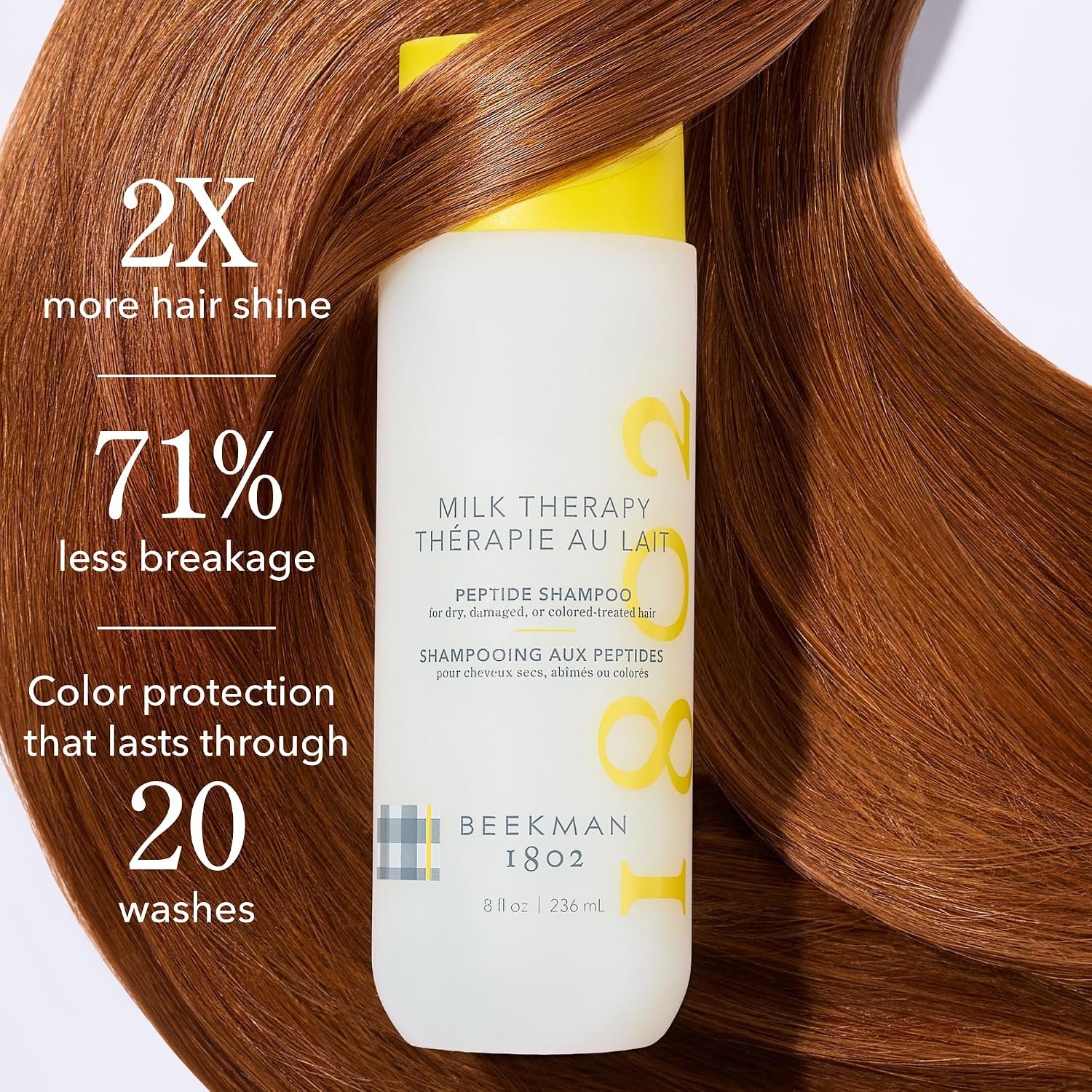 Beekman 1802 Milk Therapy 3-Step Haircare Bundle - Boosts Hair Softness & Shine with Goat Milk Proteins, Brazilian Flex Peptide Bond & Hydrolyzed Collagen, Safe for Color Treated Hair