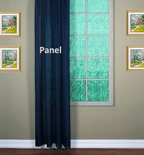 Vista 299 de Today's Curtain - Cortina Emelia de gasa original, panel de 84 pulgadas, negro, 60 pulgadas de ancho x 84 pulgadas de largo