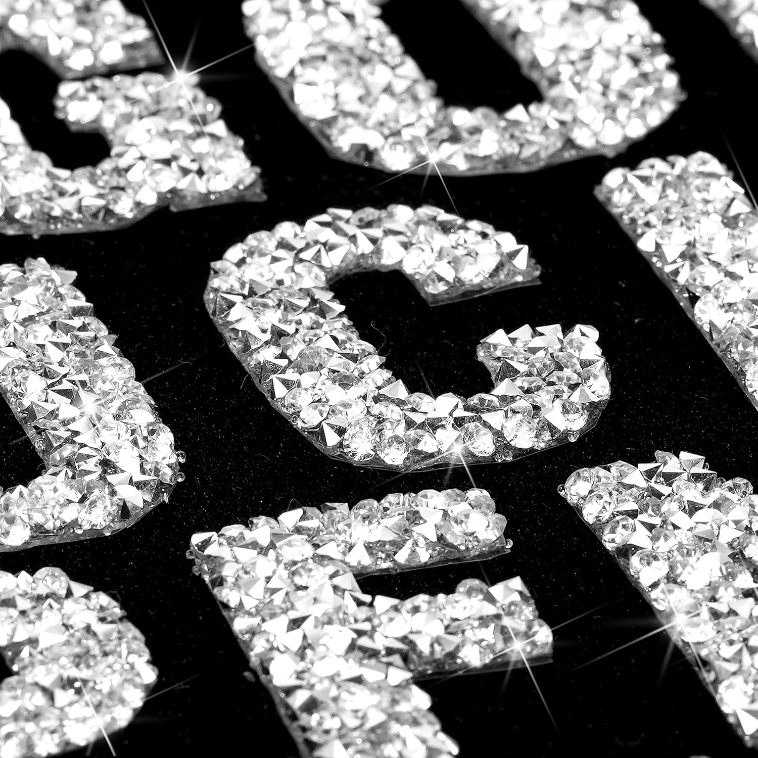Locacrystal 68Pcs Bling Resin Rhinestone Alphabet Letter Stickers A-Z Letters DIY Car Decoration Sticker Self-Adhesive Iron-On Crystal Word Stickers for Cars Arts Crafts Clothing