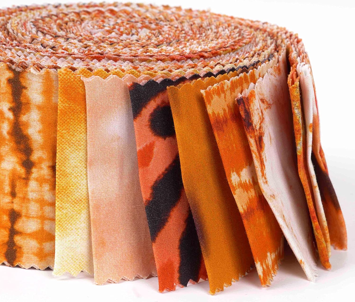Soimoi Orange Jelly Roll Fabrics for Quilting 40 Strip 2.5" Inch Cotton Strips Bundles, Perfect Quilting Fabric for Craft Project, Precut Quilt Fabirc, Cotton Strips for Decor, Blanket- Tie Dye Print
