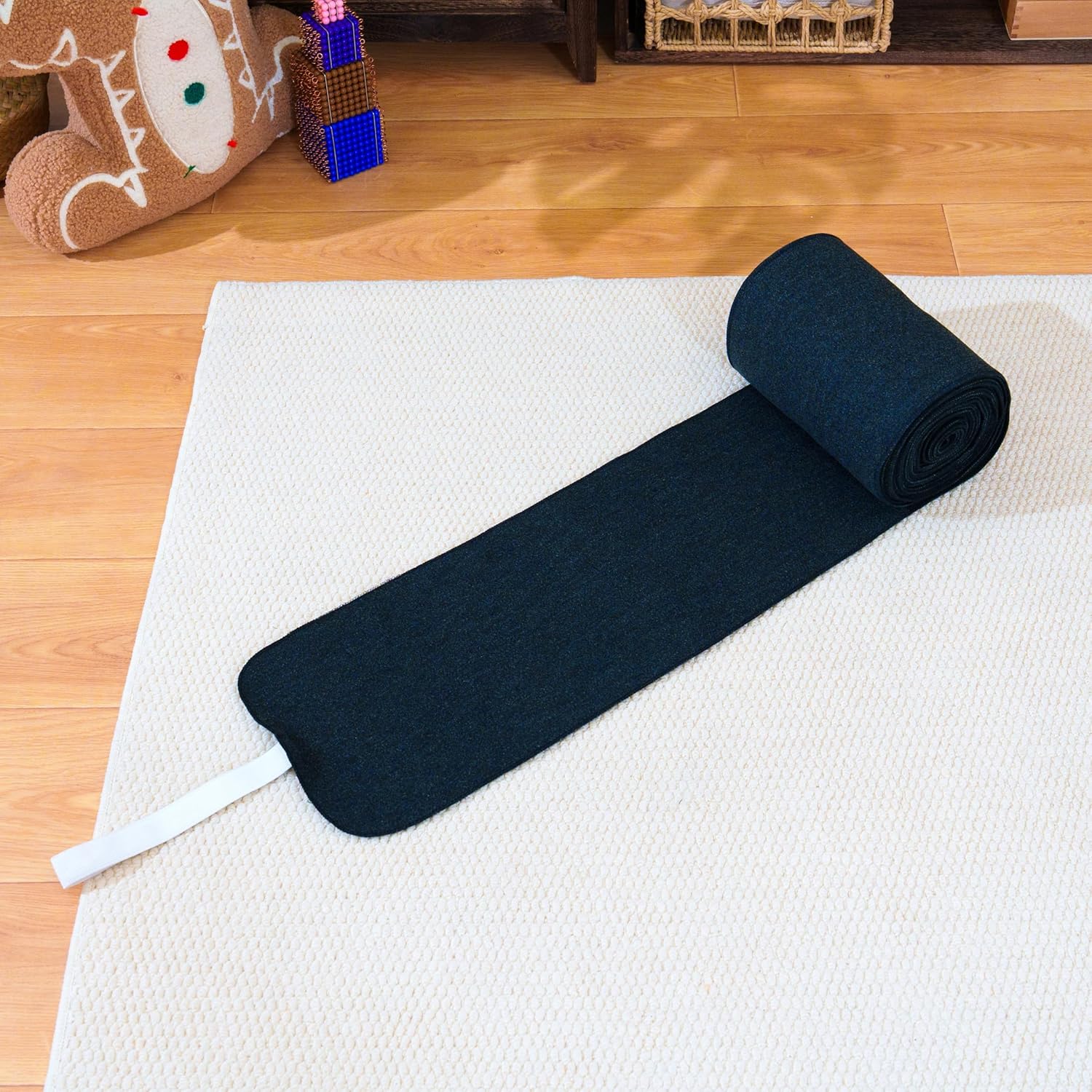 Premium Montessori Thousand Chain Mat – 1000x22.5cm Black Velvet Fabric Mat for Long Bead Chains, Skip Counting & Square Concepts, Montessori Math Materials for Kids, Homeschool Classroom Ages 4-9