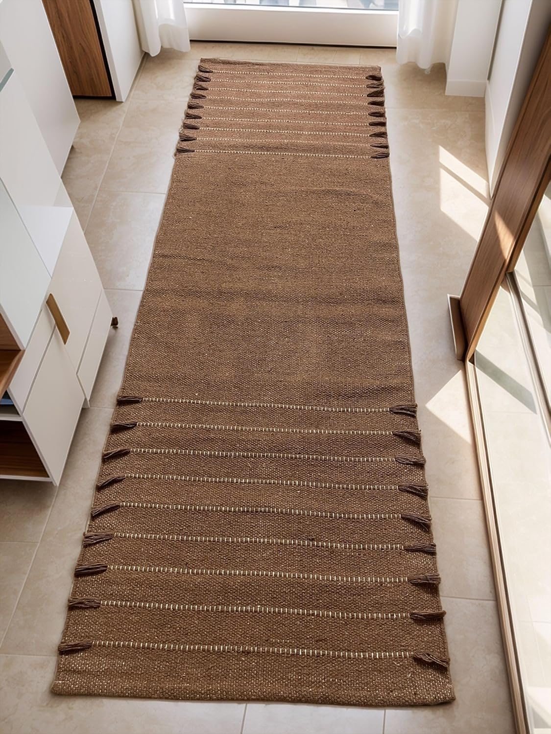 Payal Rugs Organic Cotton Yoga Mat - Eco-Friendly Hand-Woven Rug - Non Slip & Thick (24”x72”x5mm) for Everyday Fitness at Home - Comfortable Extra-Long (Dark Green)