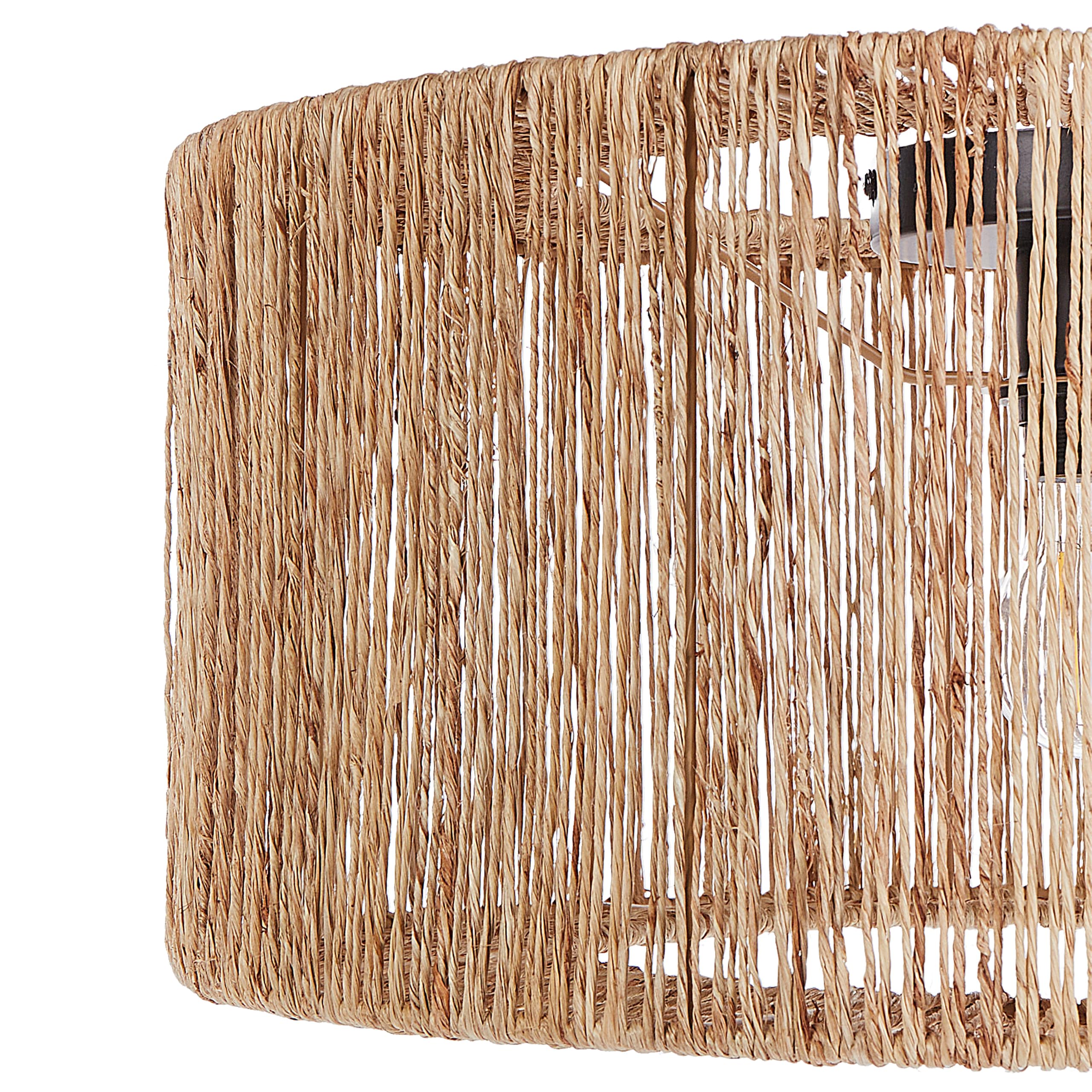 Beliani Deckenleuchte Jute- u. Papierschnur natürlich rund ⌀ 50 cm Trommelform Boho Sewa