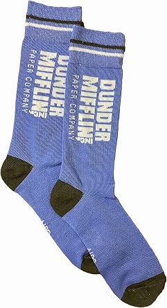 The Office - Dunder Mifflin Crew Socks Blue/Black, One Size
