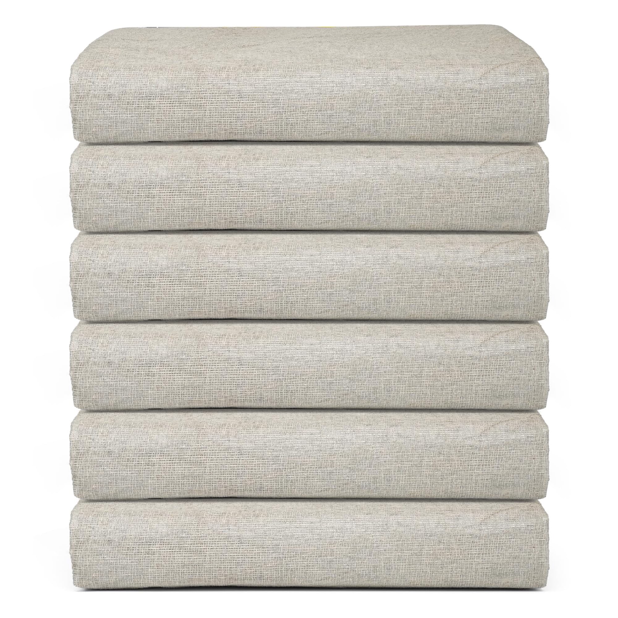 Besto Beige Pack Of 6 Cotton Dust Sheets For Decorating, Waterproof 12Ft X 9Ft Twill Laminated Polythene Backed Reusable Paint Sheets For Furniture, Painting, Floor, Staircase, Drop Cloth