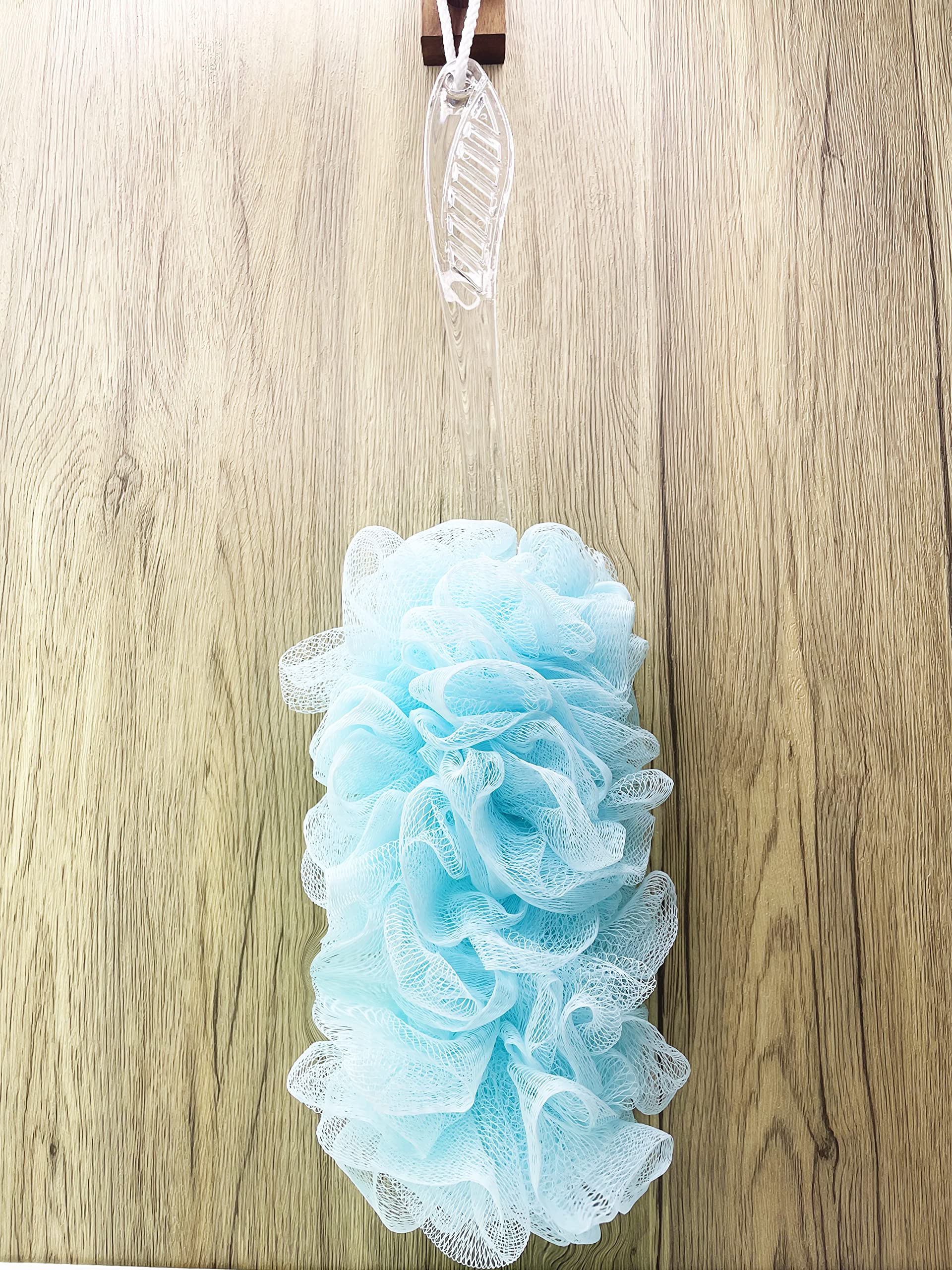 Loofah Szczotka do pleców pod prysznic, długa rączka, miękka nylonowa siatkowa gąbka luffa na patyku, peeling do czyszczenia luffa dla osób starszych, dla mężczyzn i kobiet, 2 szt., zielona