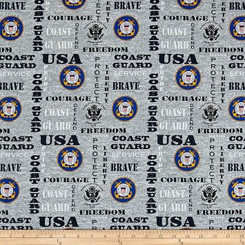 SYKEL ENTERPRISES Military Coast Guard Heather Allover Multi, Fabric by The Yard