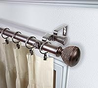 Vista 1 de Rod Desyne Octogone - Barra de cortina doble de 1 pulgada, 66-120 pulgadas, color bronce