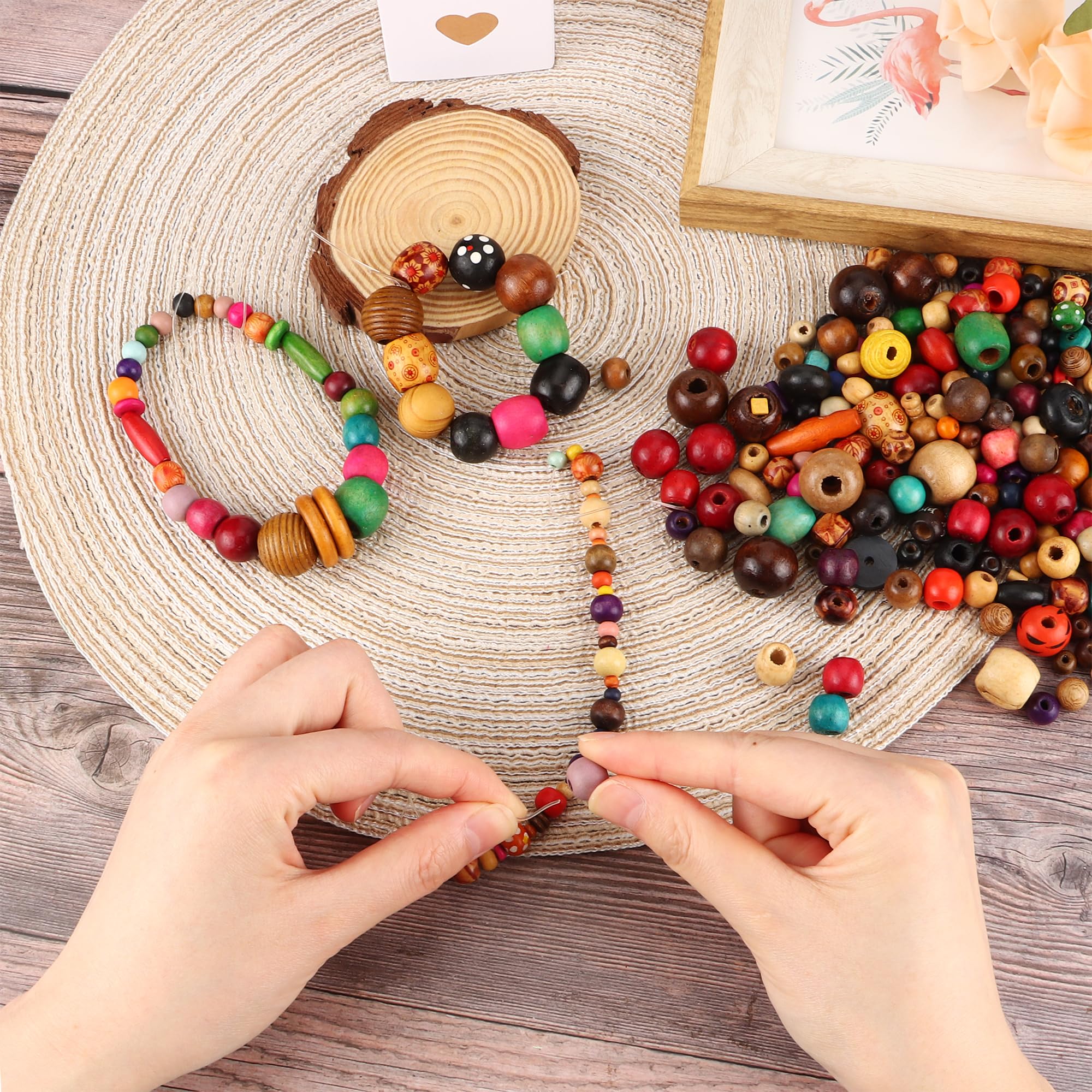245 Perle Di Legno Pasquali Colorate, Forme Di Coniglietto E Uovo, Con Corda E Ago, Per Creare Braccialetti E Ghirlande Fai Da Te