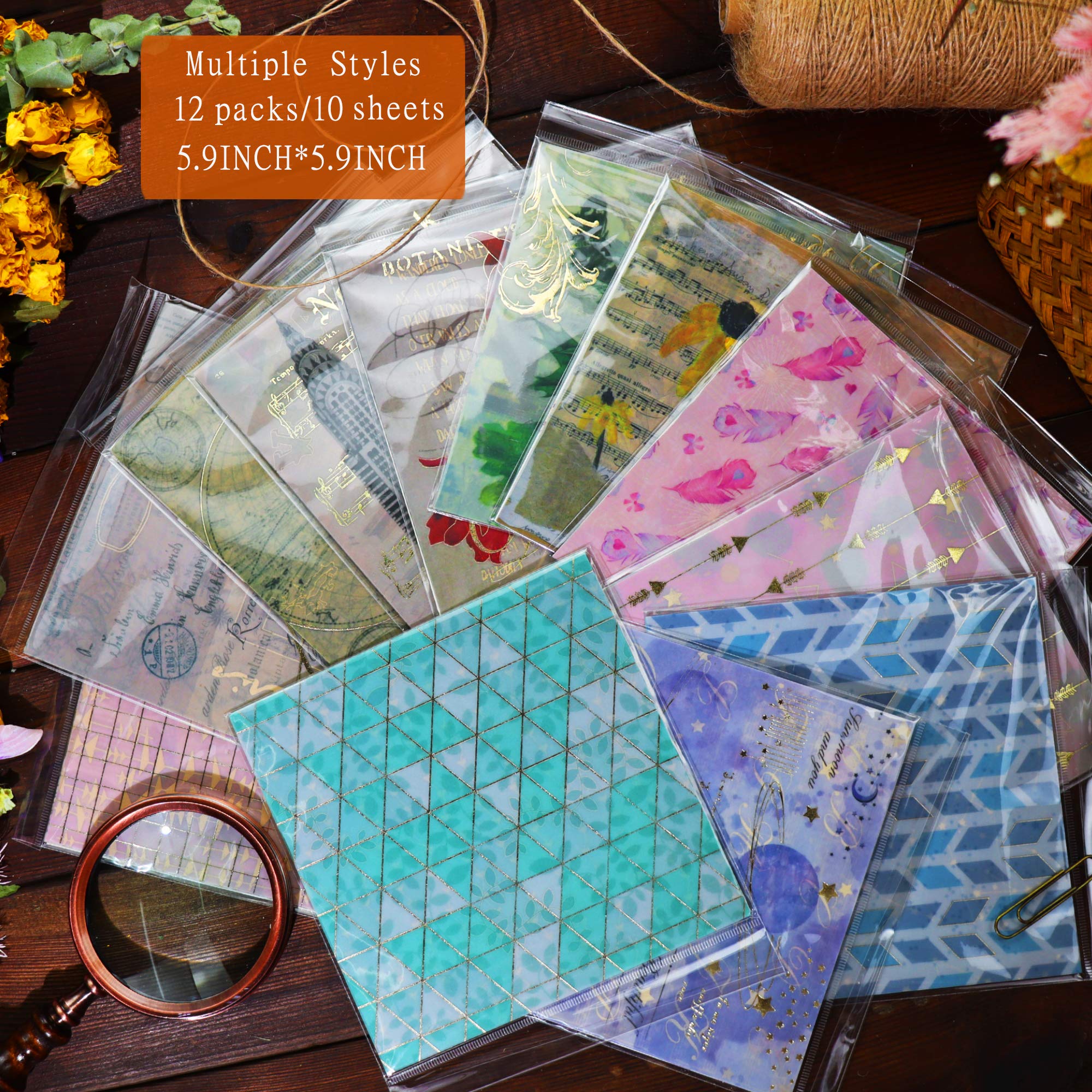Zestaw materiałów do tworzenia kartek z dziennikiem śmieci, od CATaireen, scrapbooking, zdobienia, kolaż, decoupage sztuka rzemiosło dla dorosłych, duży notatnik podróżny TN, vintage, złoty papier Washi, efemera, opakowanie 120 szt