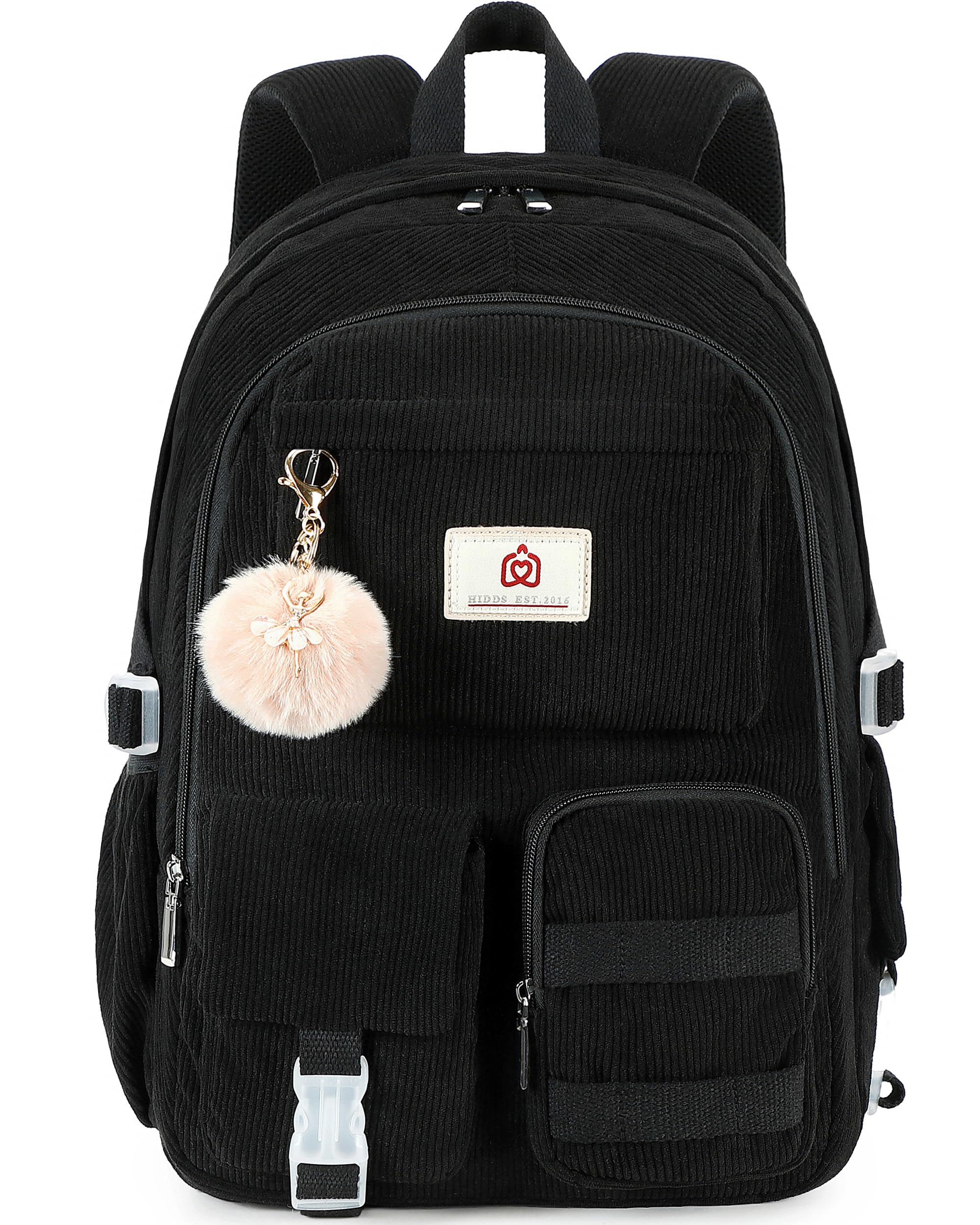 School Backpack for Teens Girls Women 15.6 Inch Laptop College Backpacks Corduroy Work Bag Kids Elementary Middle High Campus Bookbag Students Back