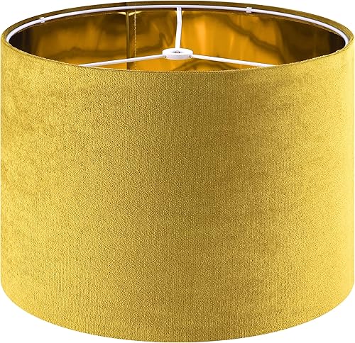 Miniatura 11 de GO&SO Juego de 2 Pantallas de Lámpara de Tambor de Terciopelo Azul Oscuro, tamaño mediano de 13" superior x 13" inferior x 10" de alto (Spider)