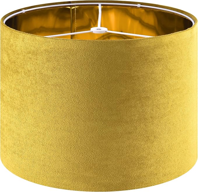 GO&SO Yellow Velvet Drum Lamp Shade: A Modern Touch