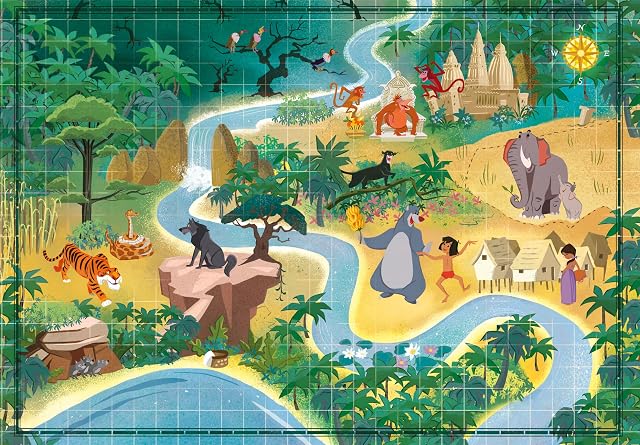 Foto 2 de 5 de Clementoni - 1000p Disney Maps Le Livre de la Jungle - Gamme de puzzle inspirée des animés japonais