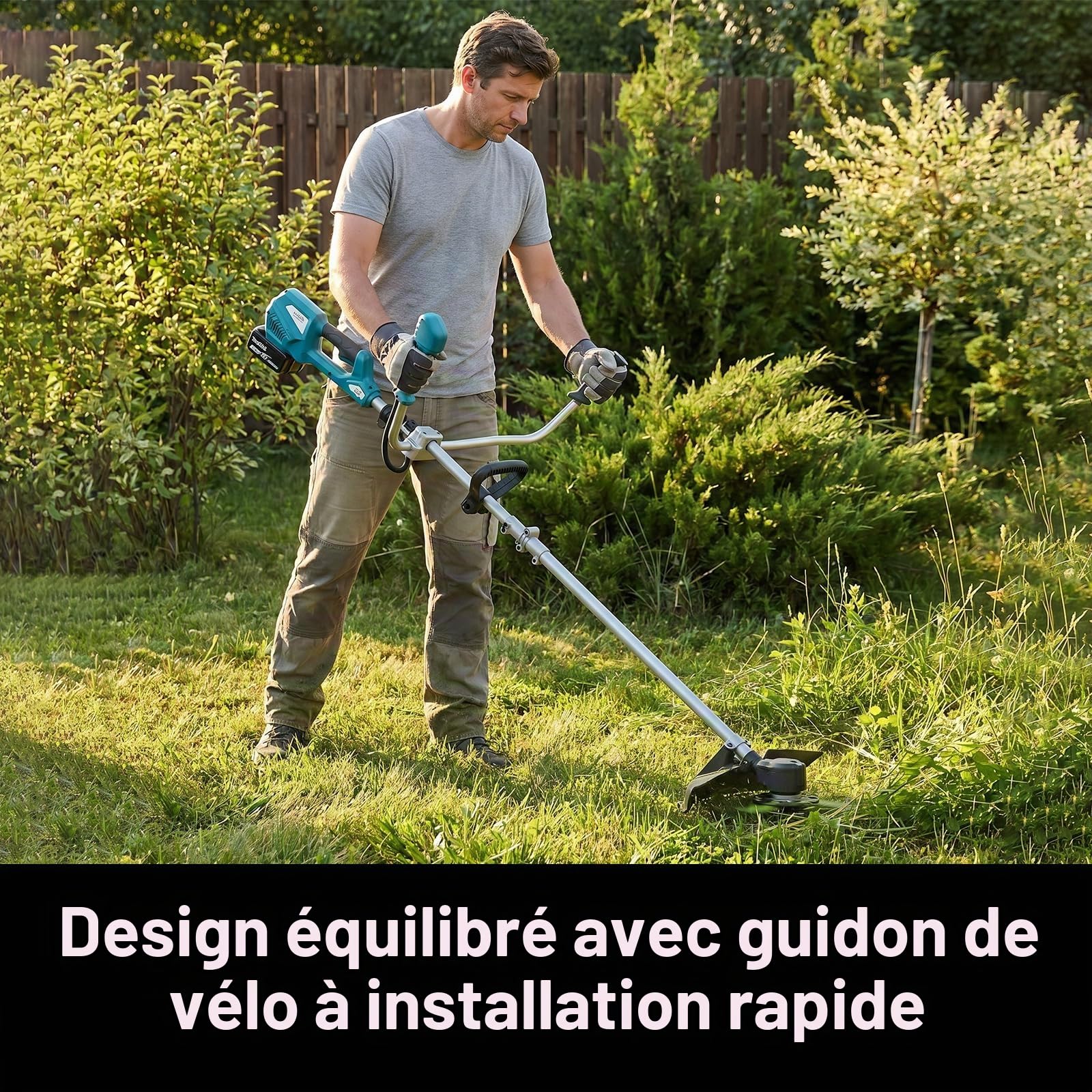 Moteur sans balais à entraînement direct, débroussailleuse sans fil avec batterie 3000 mAh et chargeur - Tige télescopique, double entraînement et bandoulière - Pour jardin, pelouse, mauvaises herbes