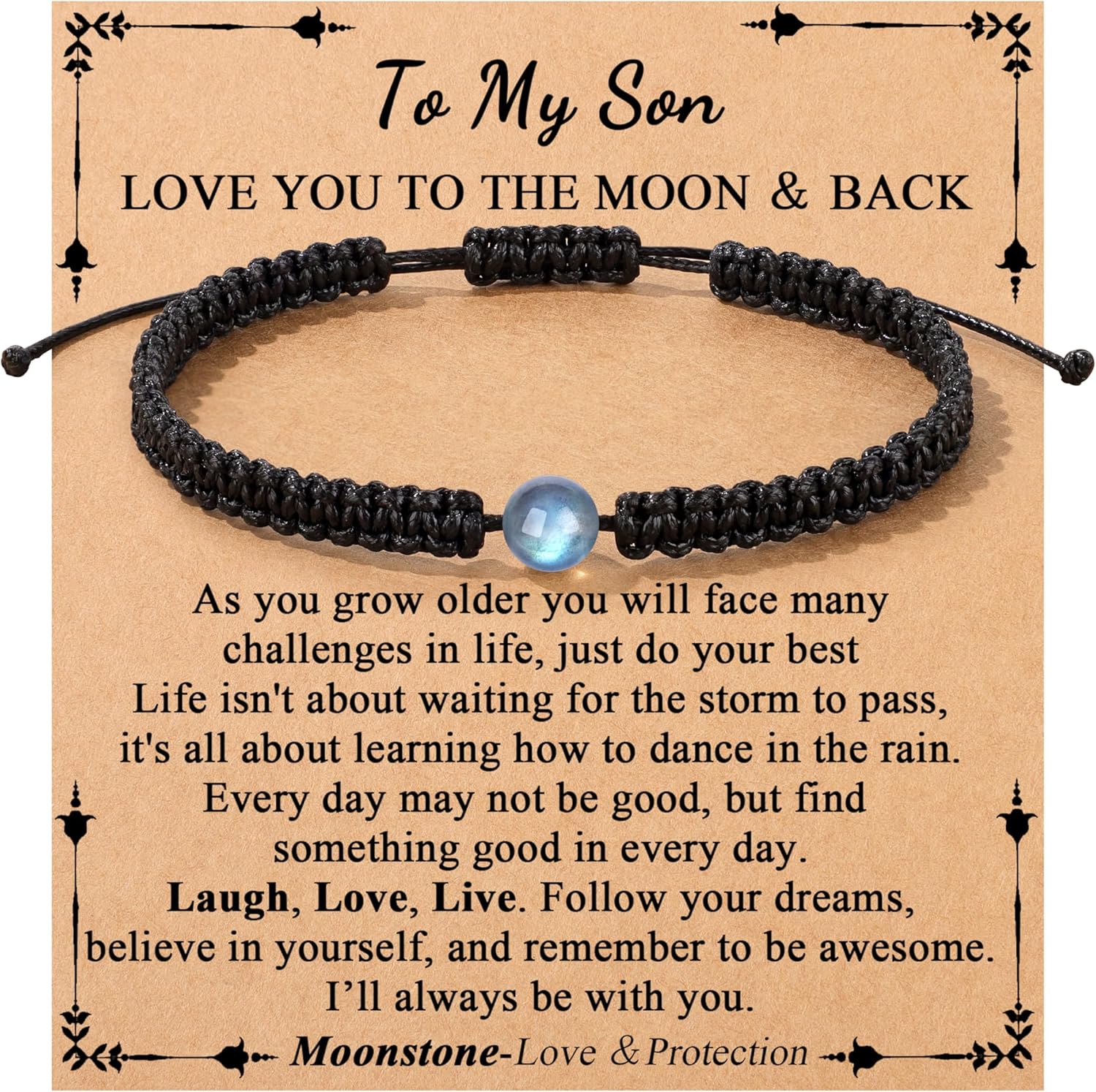 Memgift To My Man Son Bracelet Gifts, Birthday Graduation Easter Anniversary Valentines Christmas Gifts for Man Husband Son Boyfriend
