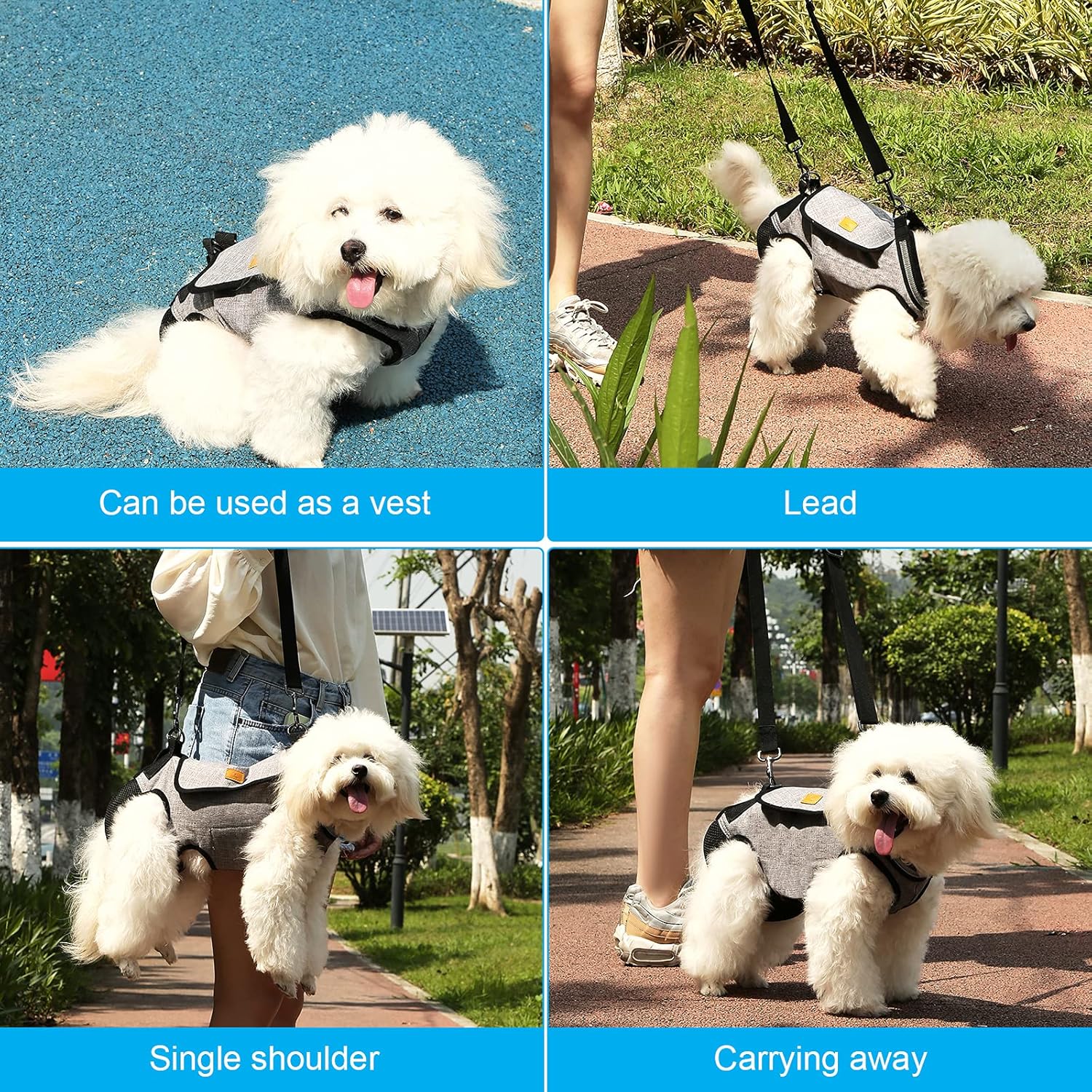 Ownpets Dog Lift Harness, Outdoor Sling Bag for Spine Protection, Whole Body Support, Support Vest to Assist Aged Dogs, Outdoor, S : Pet Supplies
