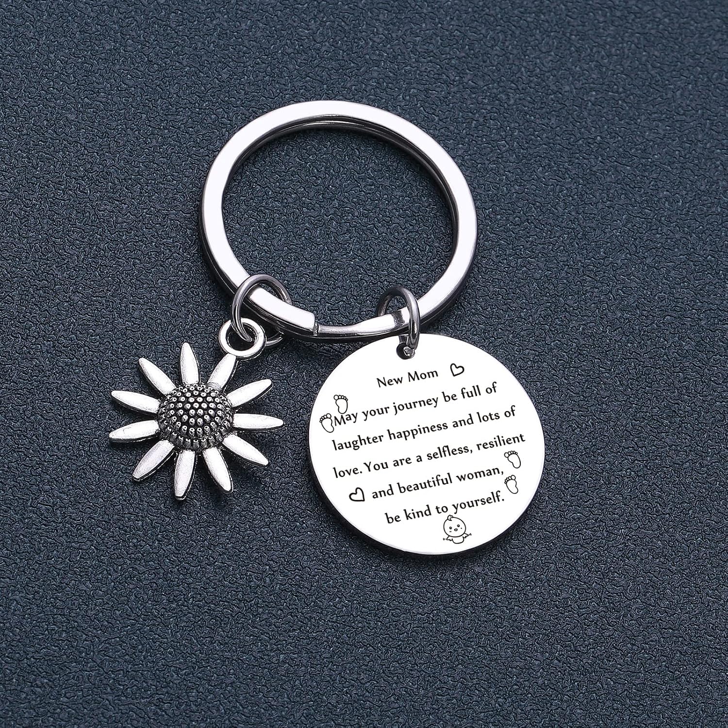 RSZOTW New Mom Gift New Mom Jewelry First Time Mom Gift New Mommy Keychain Mother Day Keychain Expecting Mom Gift image 3