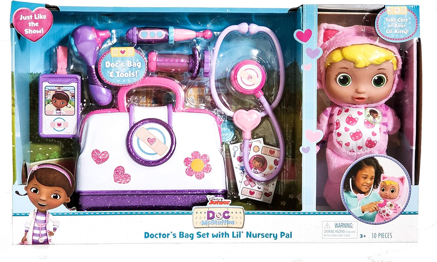 Disney Junior Doc Mcstuffin Pet Rescue Doctor's Bag Set with Lil' Nursery Pal Playset (Kitty)