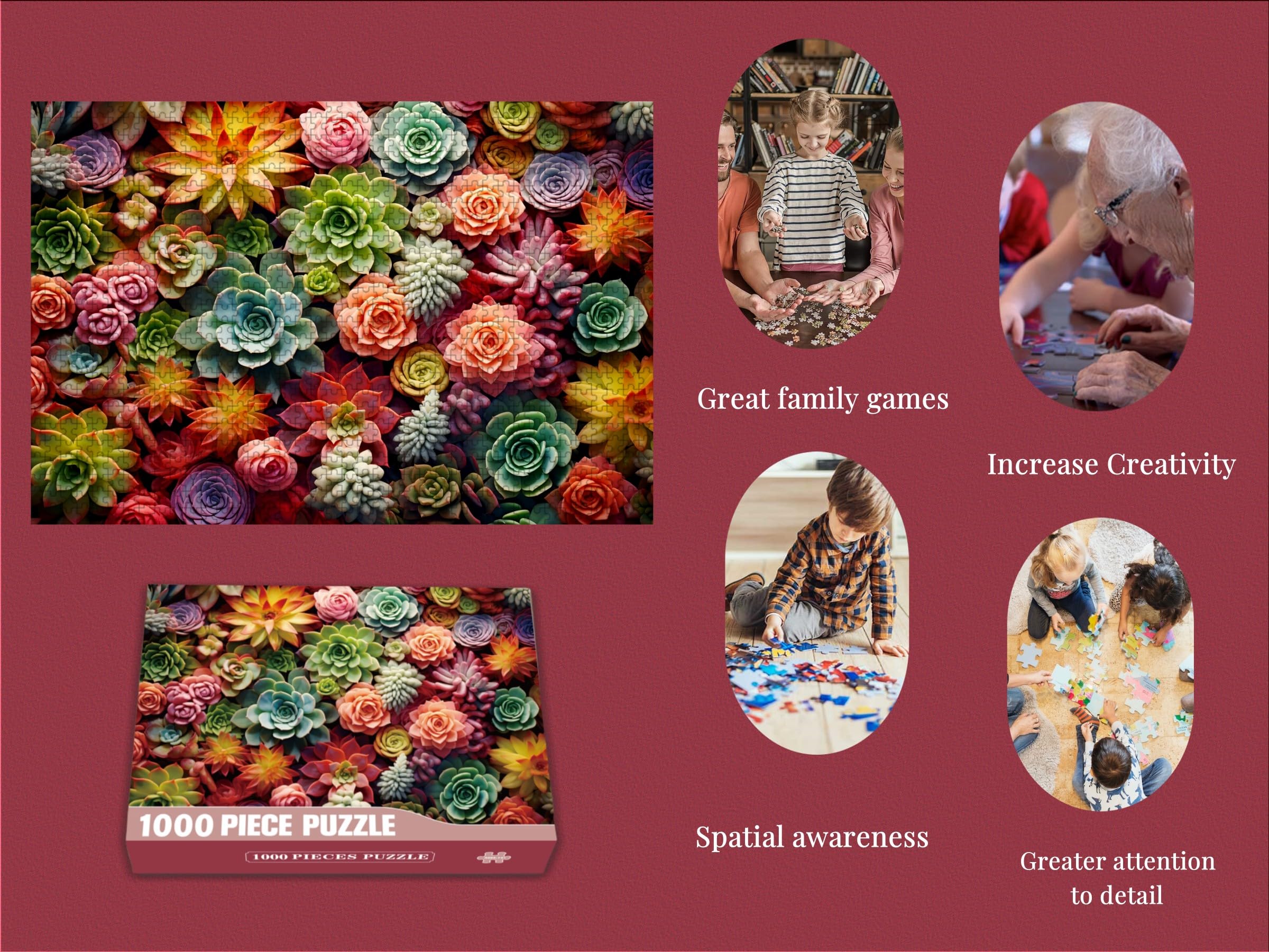 Puzzle da 1000 pezzi di piante grasse, puzzle da 1000 pezzi per