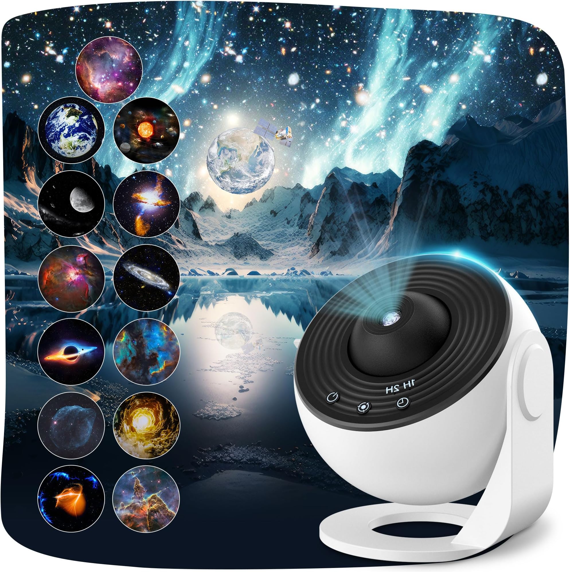 Mexllex 13 in 1 Galaxy Projector with 12 Film Discs, Starry Sky Night Light, Nebula/Moon/Celestial Galaxy Projector for Adults Kids Bedroom Decoration