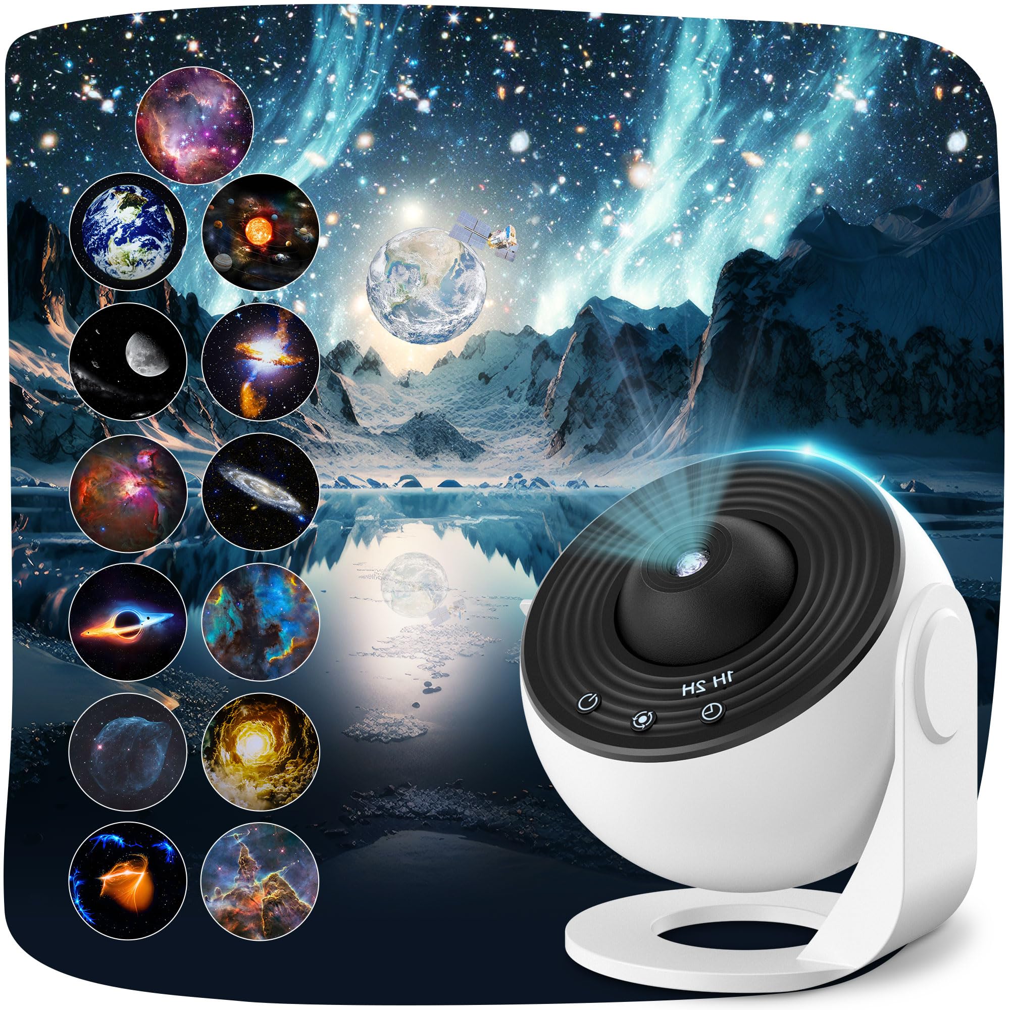 Mexllex 13 in 1 Galaxy Projector with 12 Film Discs, Starry Sky Night Light, Nebula/Moon/Celestial Galaxy Projector for Adults Kids Bedroom Decoration