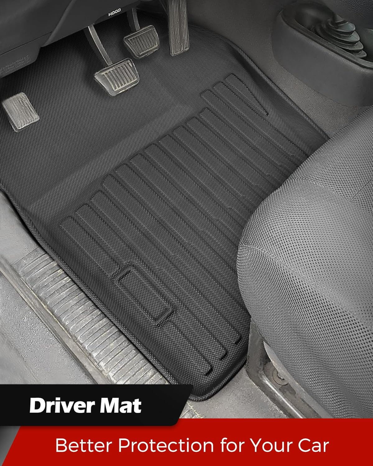 2001-1994 for Dodge Ram 1500 2500 3500 Floor Mats Liner Crew Quad Classic Cab,All Weather Season Protection Truck Front Rubber Carpet Waterproof Tech 2000 2002 1999 1998 1997 1996 1995 Accessories