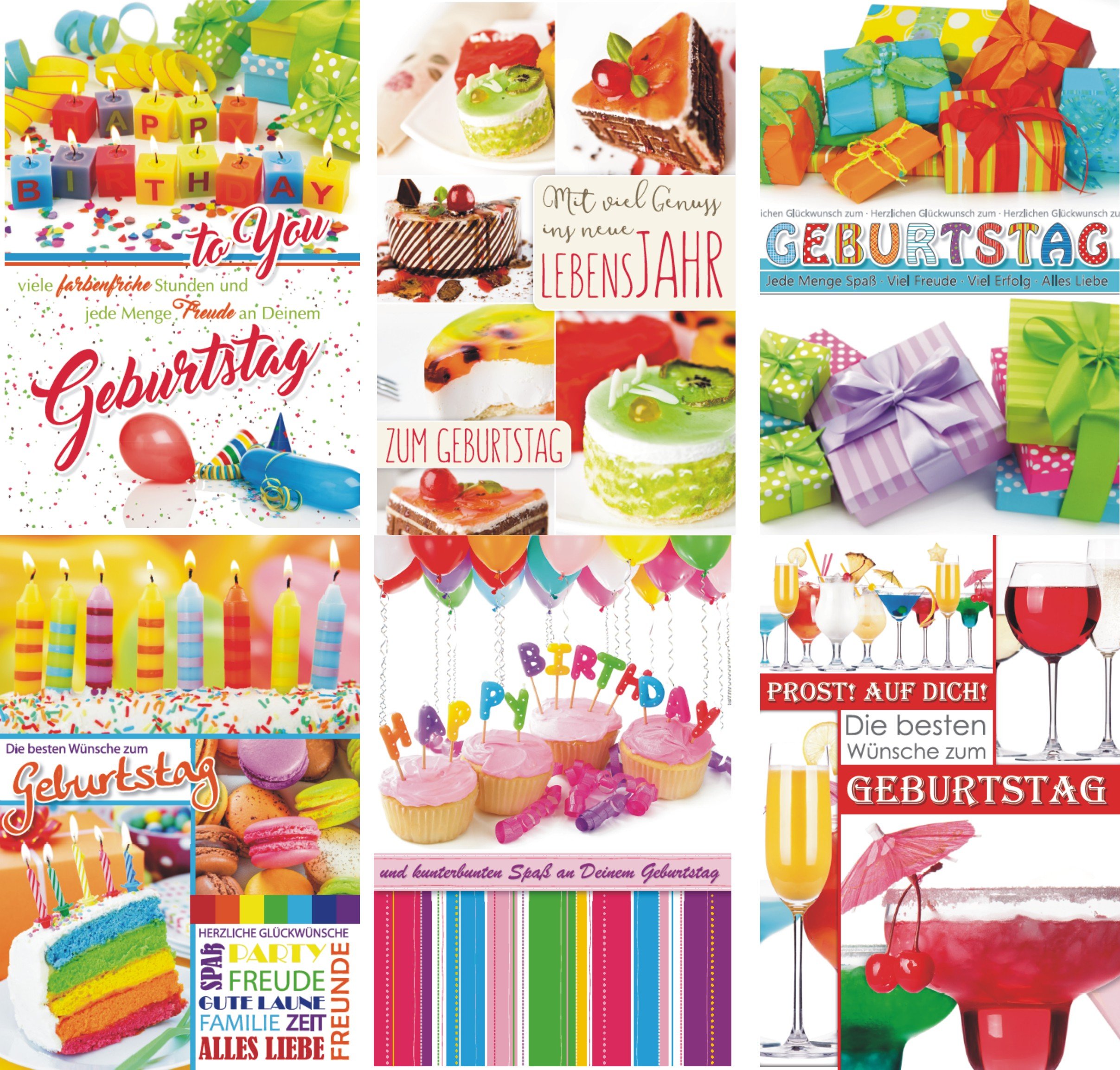 24 Geburtstagskarten Set Mit Umschlägen – Verschiedene Designs Für Männer, Frauen & Kinder
