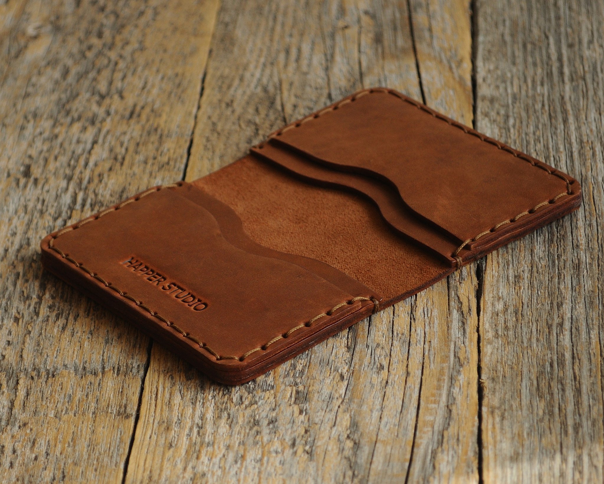 Marron Portefeuille en cuir pour Carte de crédit, argent comptant ou titulaire d'identification. Pochette unisexe style rustique.