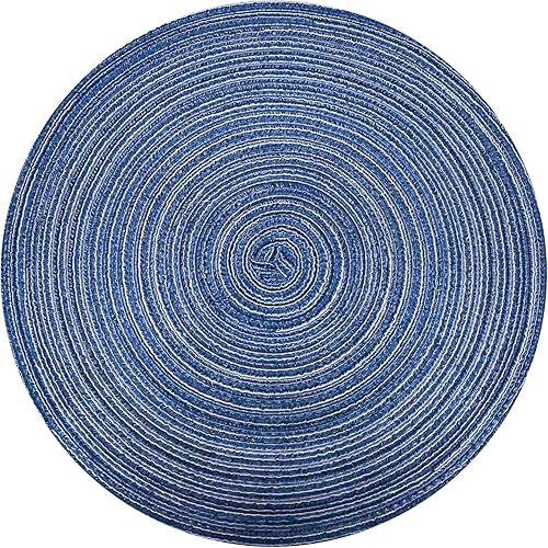 Manteles individuales redondos trenzados de poliéster y algodón de 15 pulgadas, manteles redondos para mesa de cocina, comedor, manteles