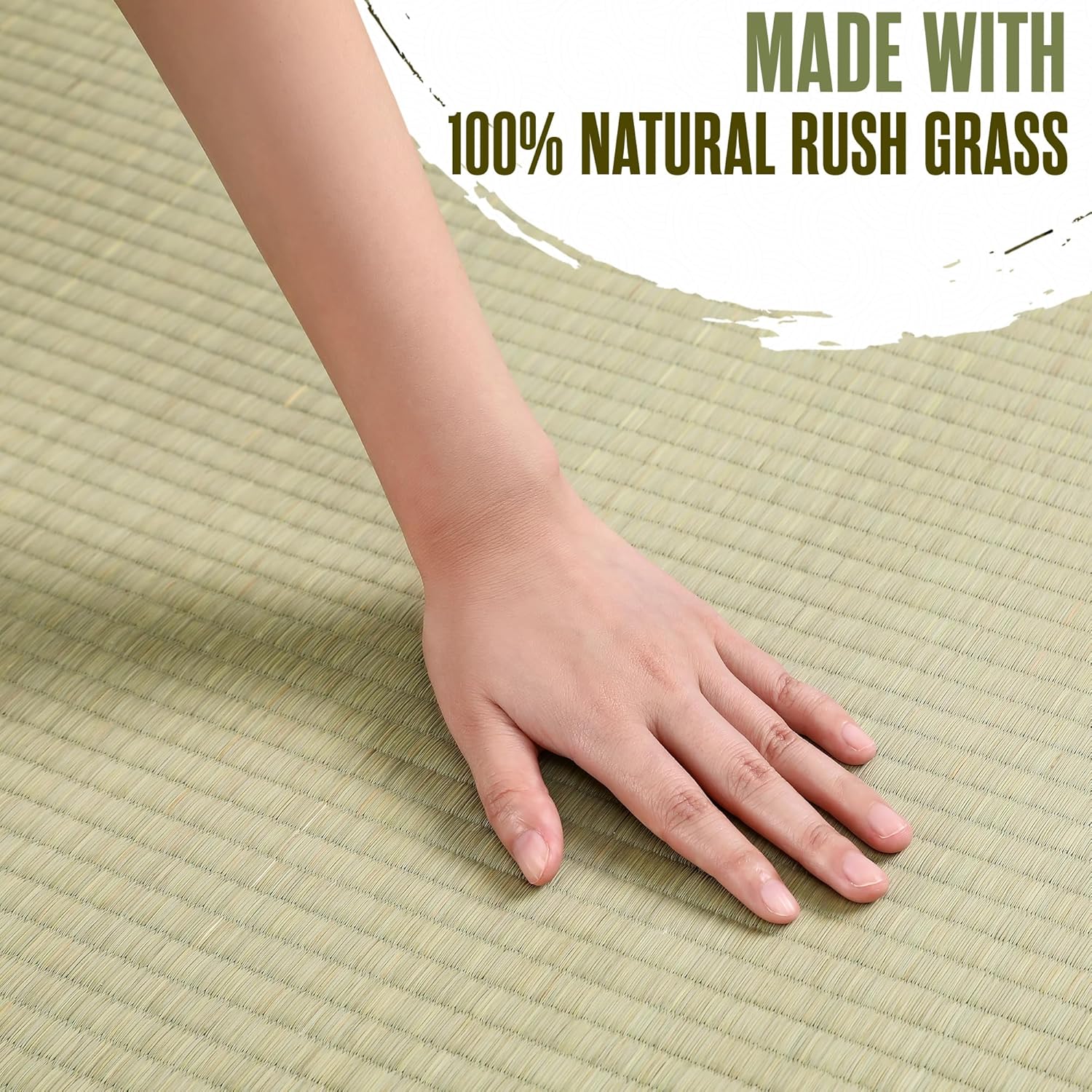 Houseables Tatami Mat, Tatami Mattress, Japanese Sleeping Mat, Full Size, 78x59, Rollup, Japanese Floor Mattress, Bamboo Sleeping Rug, Kotatsu Floor Bed, Futon, Goza, Traditional, Rush Grass, Portable