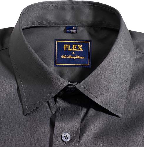 Miniatura 71 de Alimens & Gentle - Camisas de vestir con bolsillo y manga corta, de color liso y sin arrugas, estilo casual con botones, para hombres