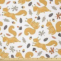 Vista 82 de Ambesonne Tela de Mariposas por Yarda, Patrones de Mariposas Estacionales Alegres Selva Tropical Naturaleza Salvaje Ilustración, Tela Decorativa