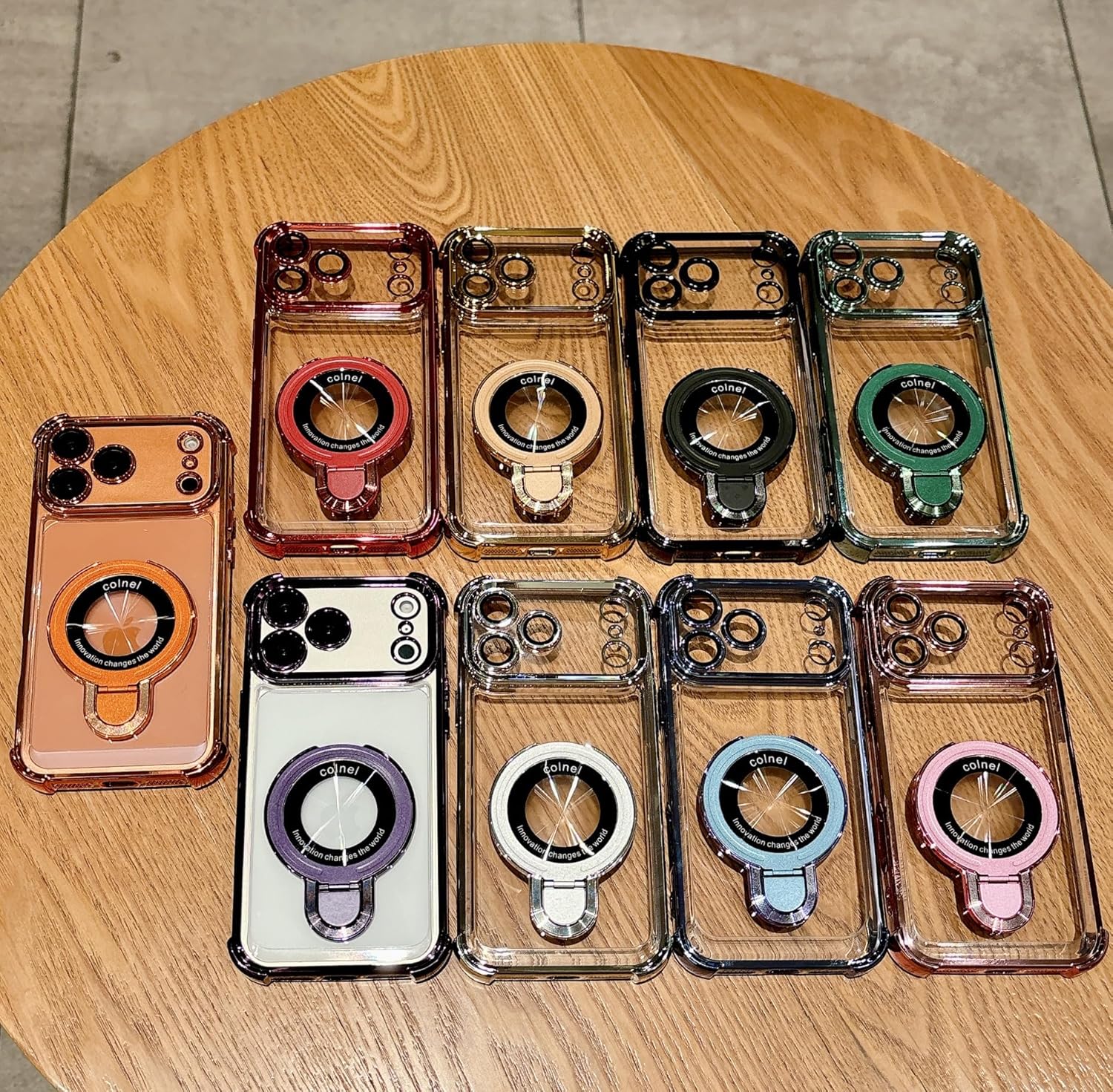 (Similar to) New in Phone Case for iPhone 17 Series - Four Corners Air Cushion Anti-Fall Case for iPhone with Invisible Ring Stand (Orange,for iPhone 17 ProMax) Orange For iPhone 17 ProMax