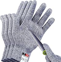 THOMEN Level 5 Cut Resistant Gloves 4 Pack (M+L) - Food-Grade Safety for Kitchen Cutting, Meat Processing, Wood Carving & Mandoline