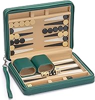 Vista 5 de Yellow Mountain Imports Juego de Backgammon Mini Tamaño de Viaje, Izmir - Fichas Magnéticas y Tablero de 9 Pulgadas en Elegante Estuche de Cuero