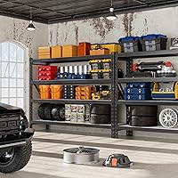 Vista 2 de WORKPRO 8000LBS Storage Shelves, 77" Extra-Wide Garage Shelving, Heavy-Duty Metal Shelving Unit, Adjustable 4-Tier Garage Storage Rack for