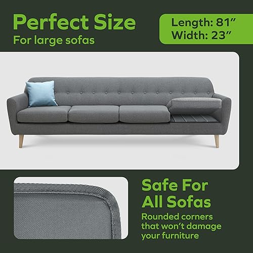 Miniatura 11 de Tablero de soporte de cojín seccional resistente – Repara instantáneamente el asiento de sofá hundido 19.7 x 81 + 45 pulgadas Inserto de madera