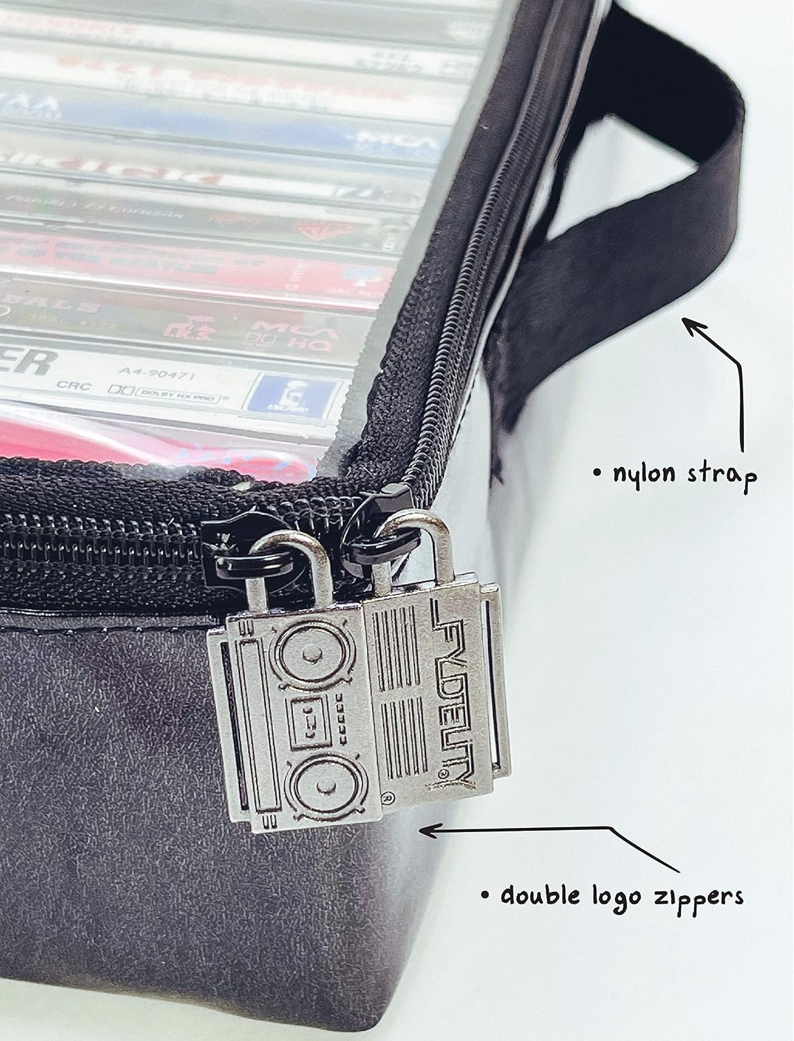 Fydelity Cassette Tape Carrying Case, Car Holder Cassette Tape Storage Case
