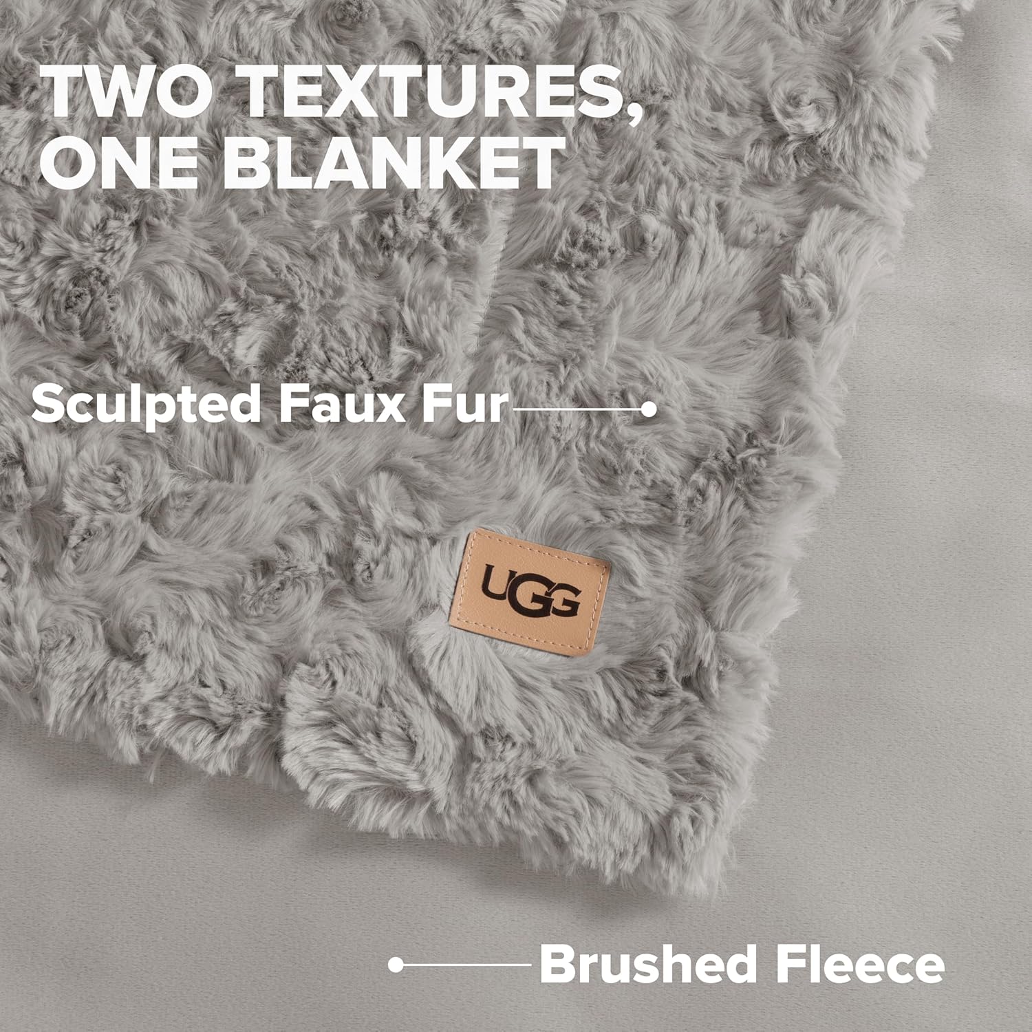  Adalee Queen Blanket, Faux Fur Blanket for Bed, 90" x 90", Seal Grey thumbnail