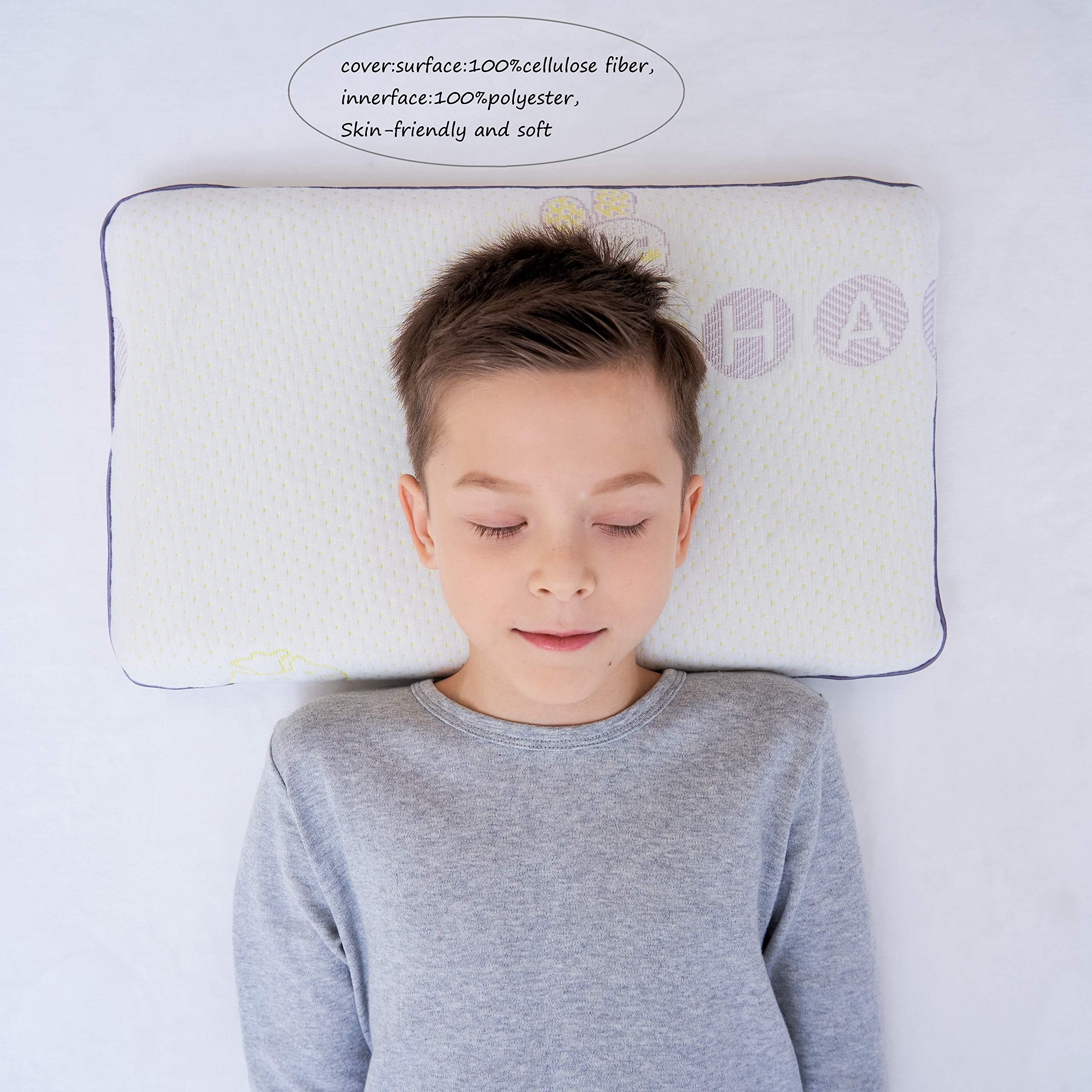 SIKAINI Cuscino per Bambini Oeko-Tex Memory Foam Cuscino ipoallergenico Cuscino per Bambini per Ragazzi e Ragazze (3-8 Anni)