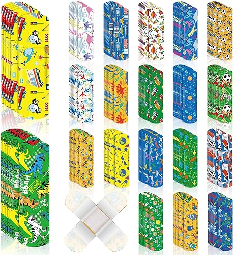 120 vendajes para niños a granel lindos vendajes flexibles de dibujos animados, impermeables, transpirables, tiras que protegen cortes y rasguños