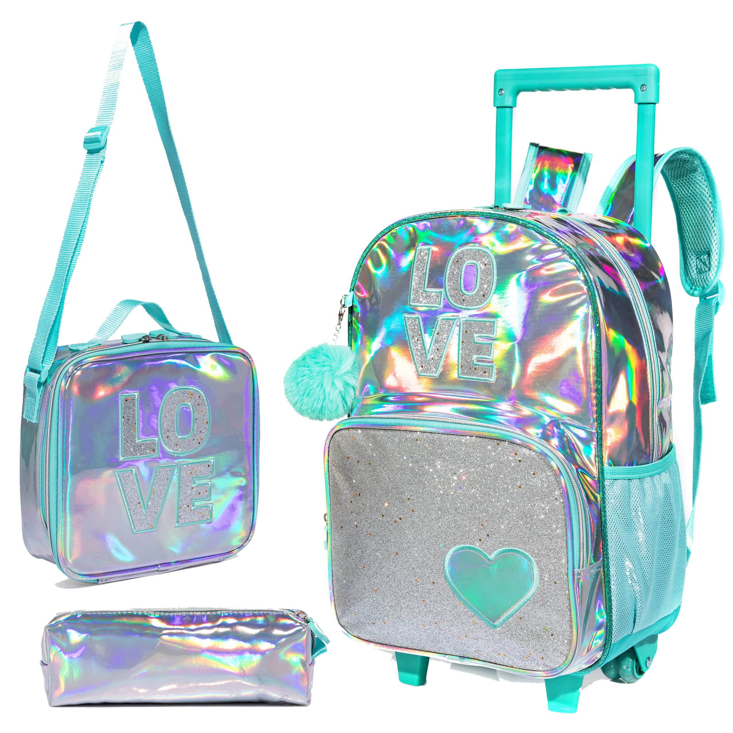 HTgroce Verde Mochila Escolar Con Ruedas Mochilas Escolares Con Ruedas Mochila Ruedas Niña 10 años