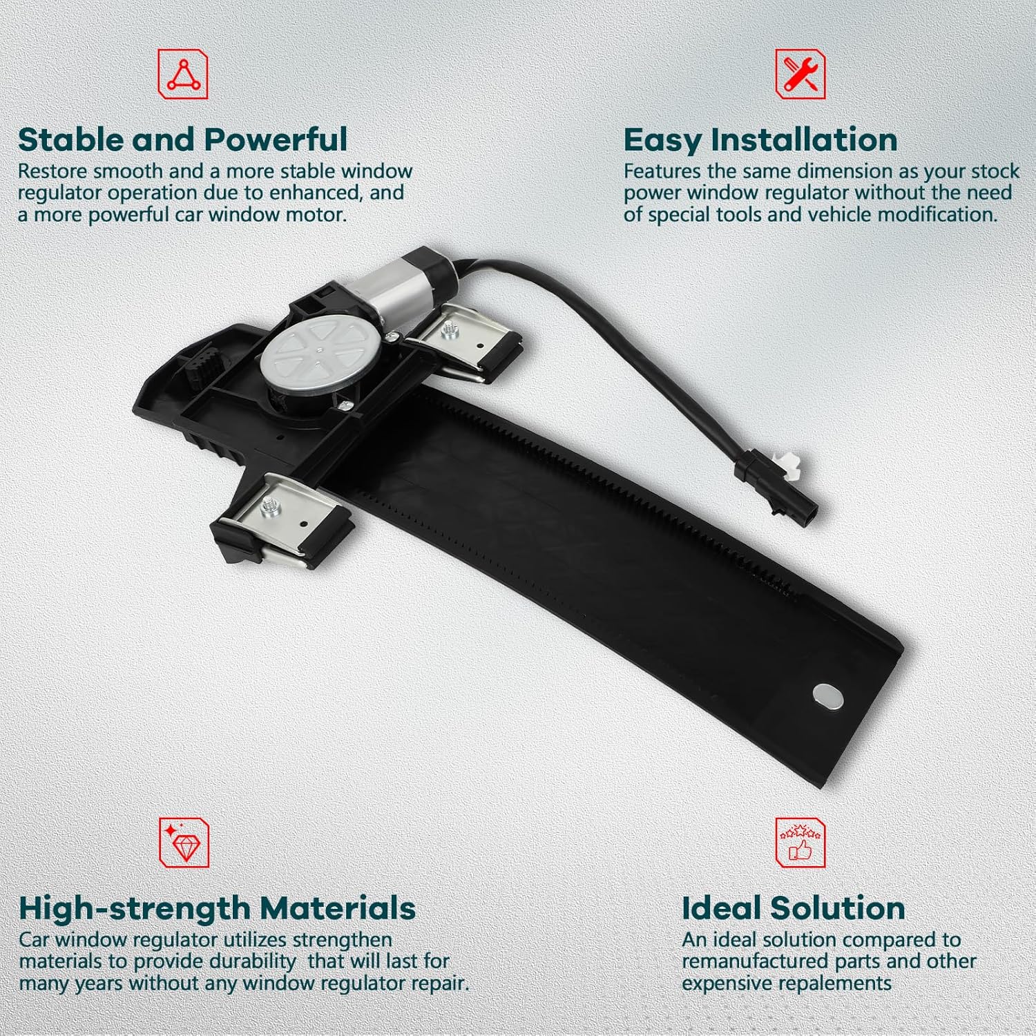 FINDAUTO Rear Left Side Power Window Regulator with Motor Replacement for 2006-2010 for Chrysler PT Cruiser,751-616