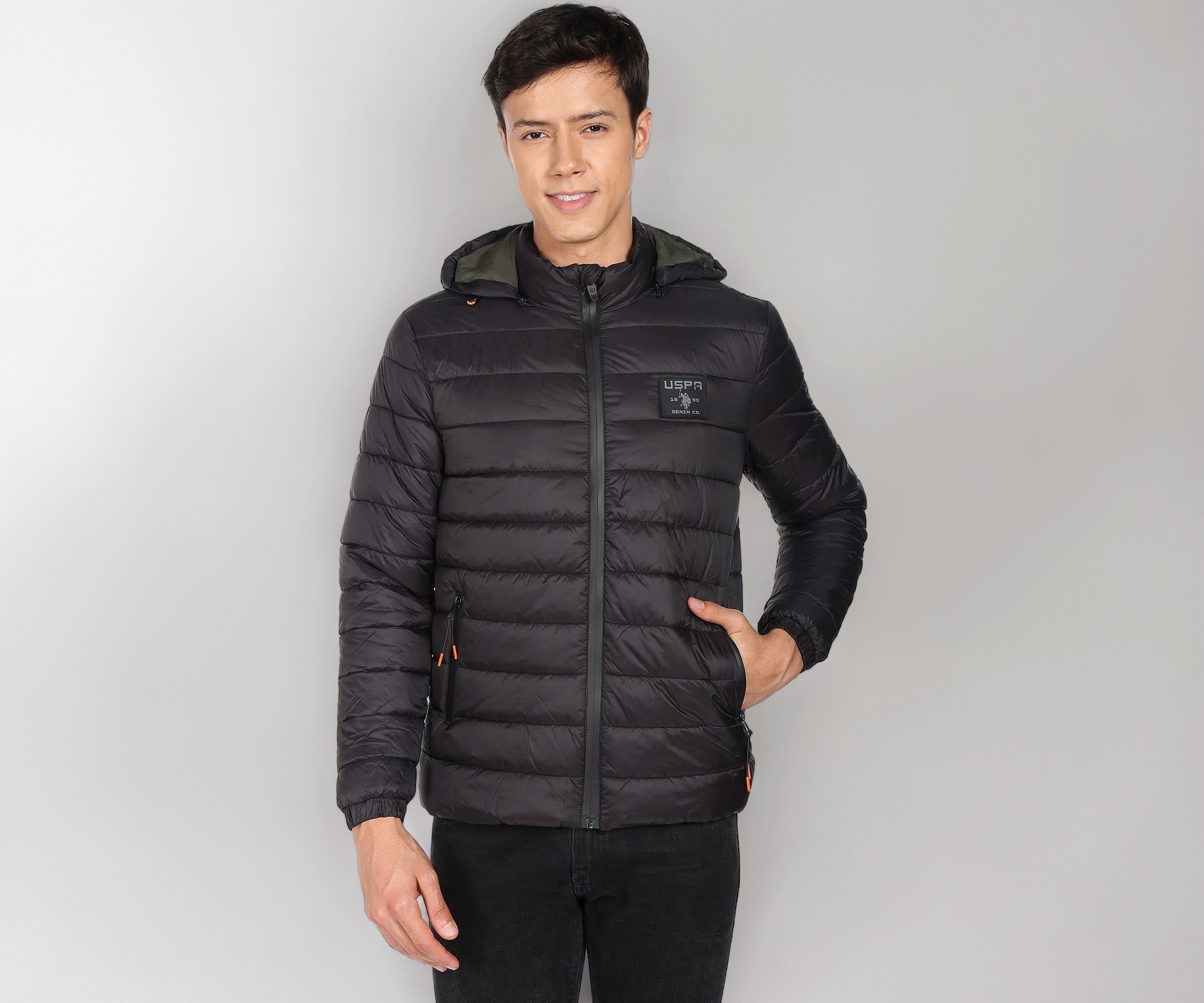 U.S. POLO ASSN. Nylon Men's Standard Length Trench Coat - Image 1
