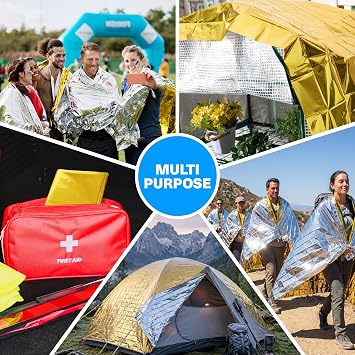Bramble 10 Emergency Foil Blankets 210 x 160cm, Camping Survival Blanket